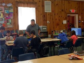 students doing science