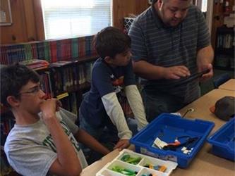 students doing science