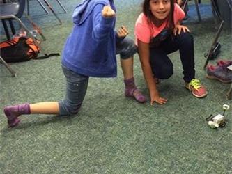 students doing science
