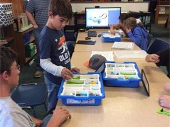 students doing science